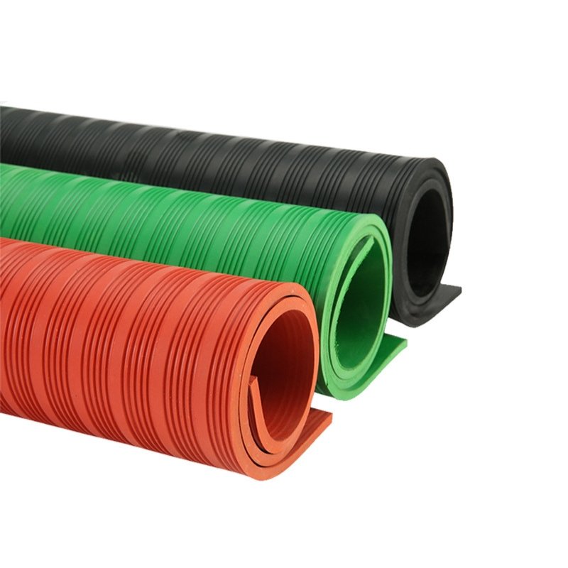 Wide and narrow striped rubber sheet